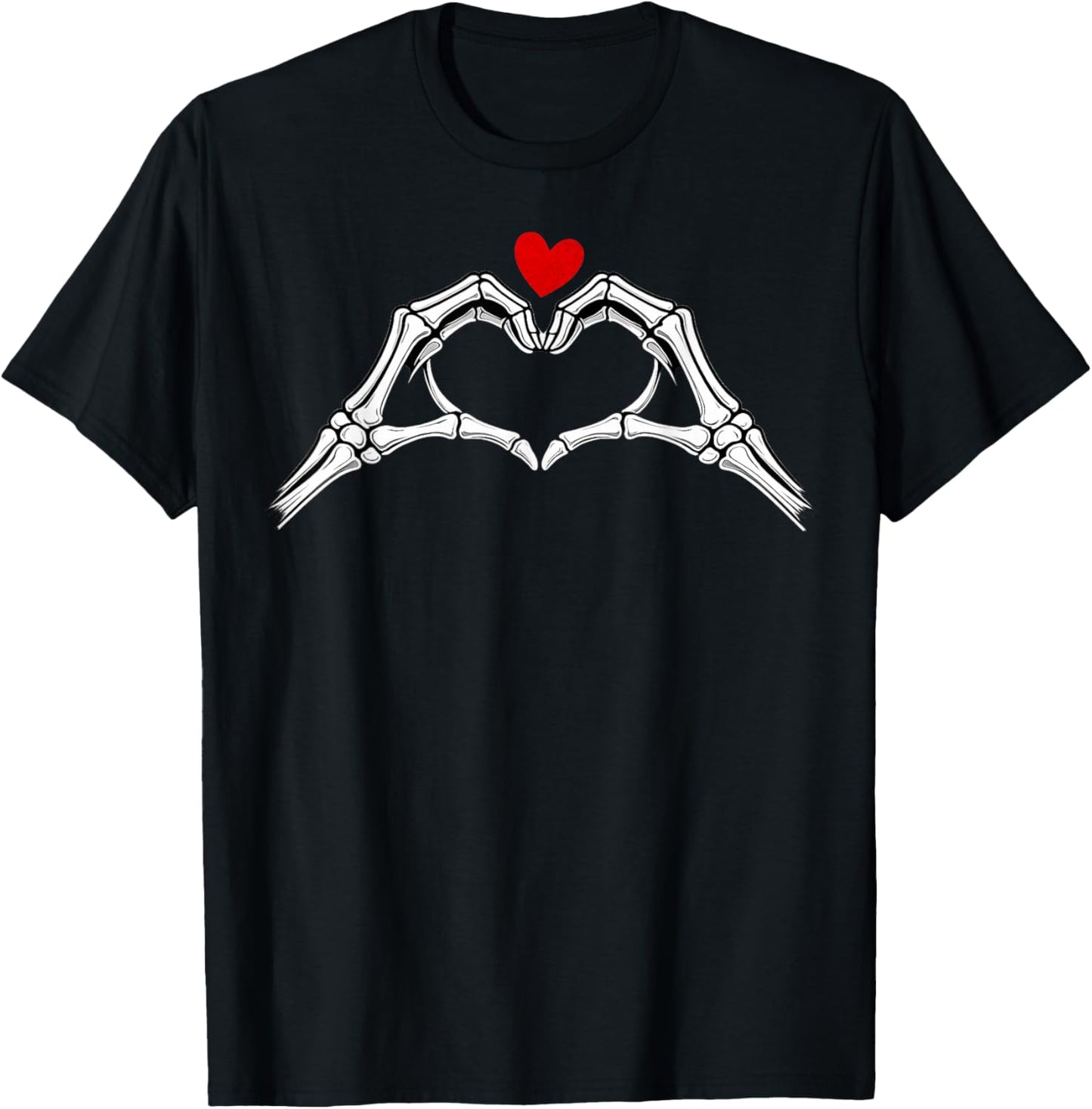 Valentine Skeleton Hand Heart Men Custume Funny Valentine's T-Shirt - T-Shirt | Black
