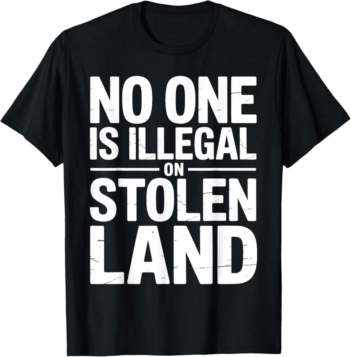 No One is Illegal On Stolen Land Native Americans Vintage T-Shirt - T-Shirt | Black
