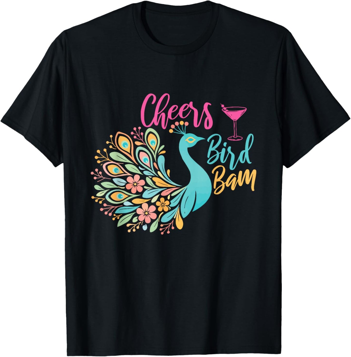 Cheers Bird Bam - Mahjong Lover Mah Jong Player T-Shirt - T-Shirt | Black