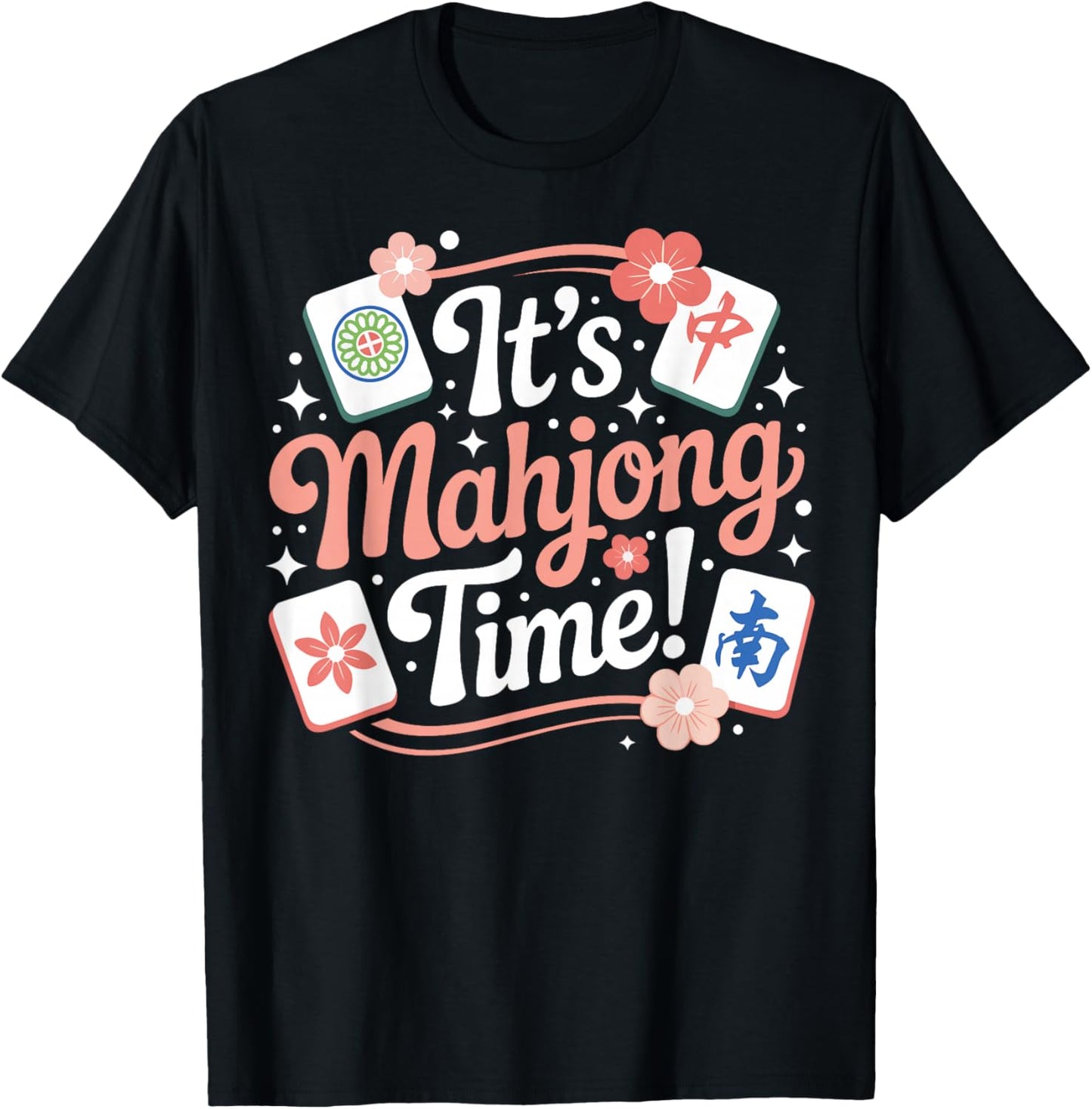 American Mahjong Club Player Mahjong Time T-Shirt - T-Shirt | Black