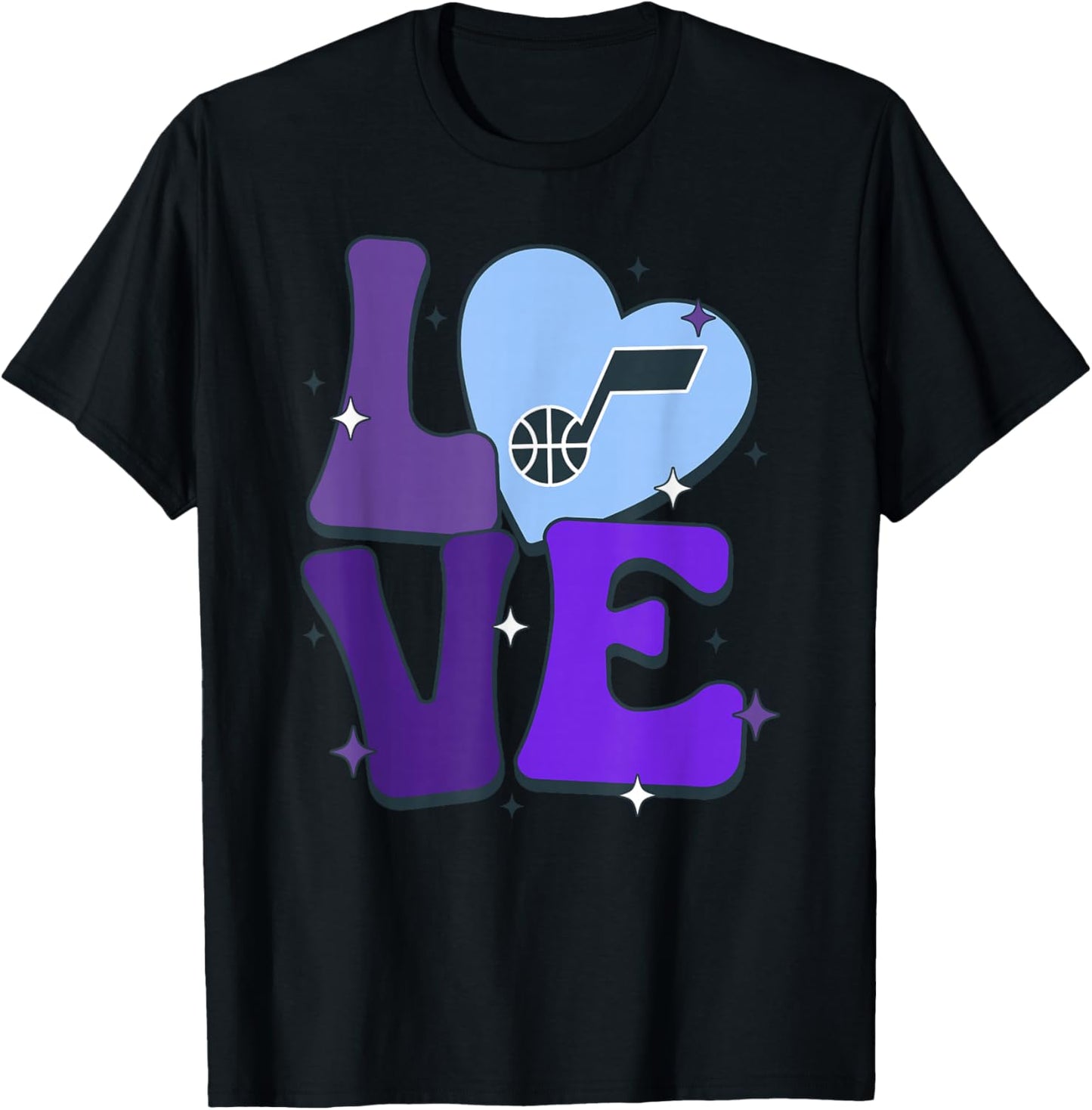 NBA Utah Jazz Valentine's Day Love T-Shirt - T-Shirt | Black