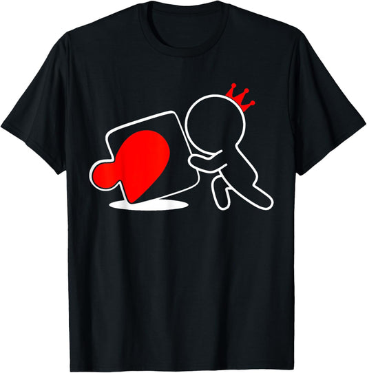 Missing Piece Heart Puzzle Couple Matching Valentine's Day T-Shirt - T-Shirt | Black