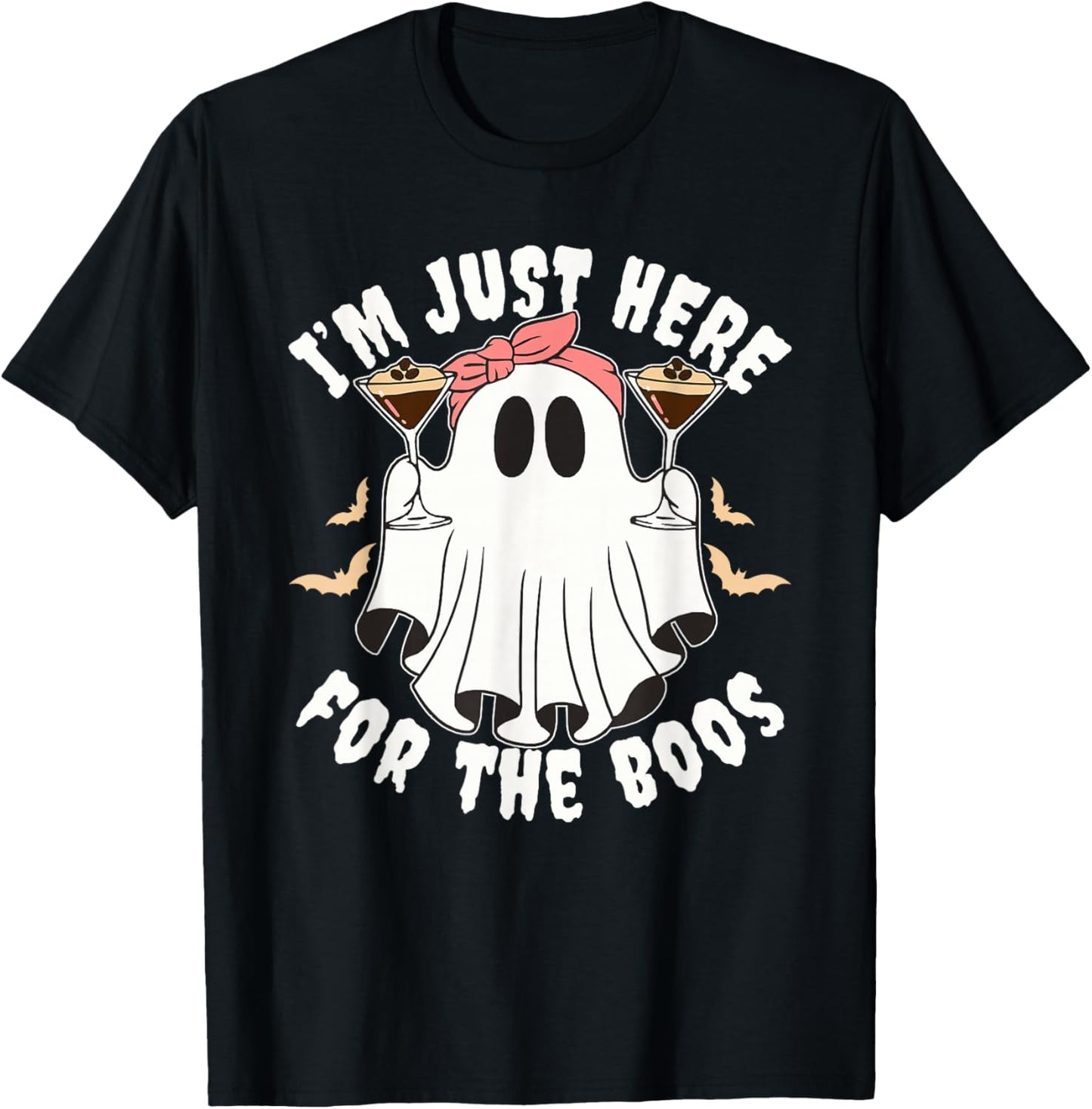 I'm Just Here for The Boos Women Halloween Espresso Martini T-Shirt - T-Shirt | Black