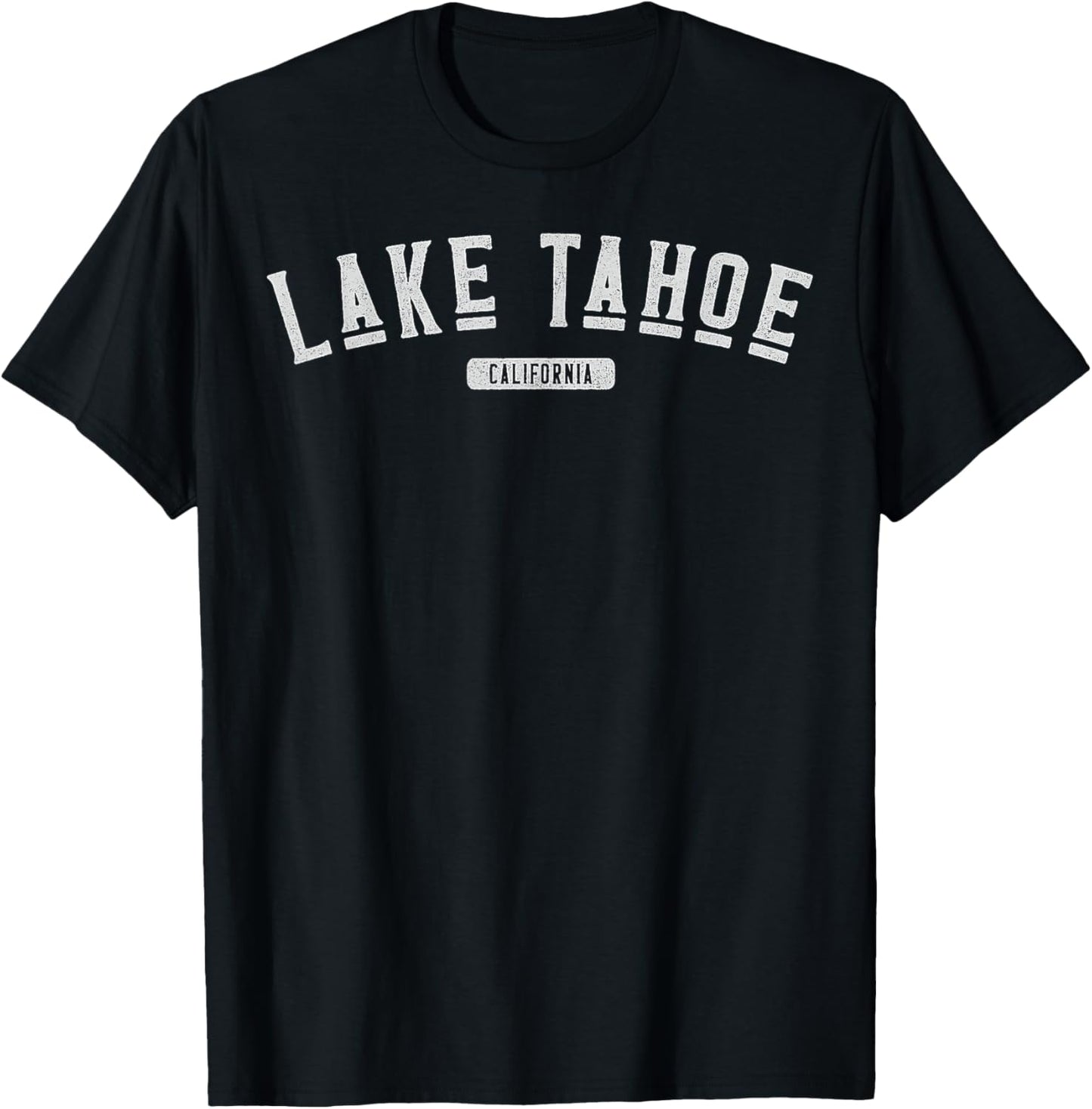 Lake Tahoe Mountain California Retro Outdoor Nature T-Shirt - T-Shirt | Black