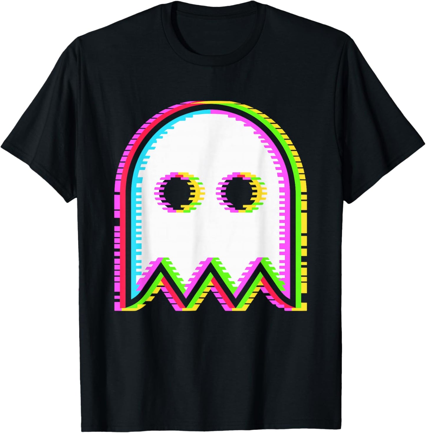 Glitchy Ghost Vaporwave House Music Rave Festival EDM Techno T-Shirt - T-Shirt | Black