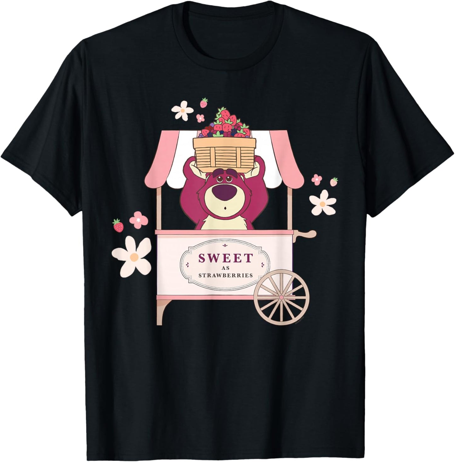 Disney & Pixar's Toy Story Lotso Sweet as Strawberries Cute T-Shirt - T-Shirt | Black