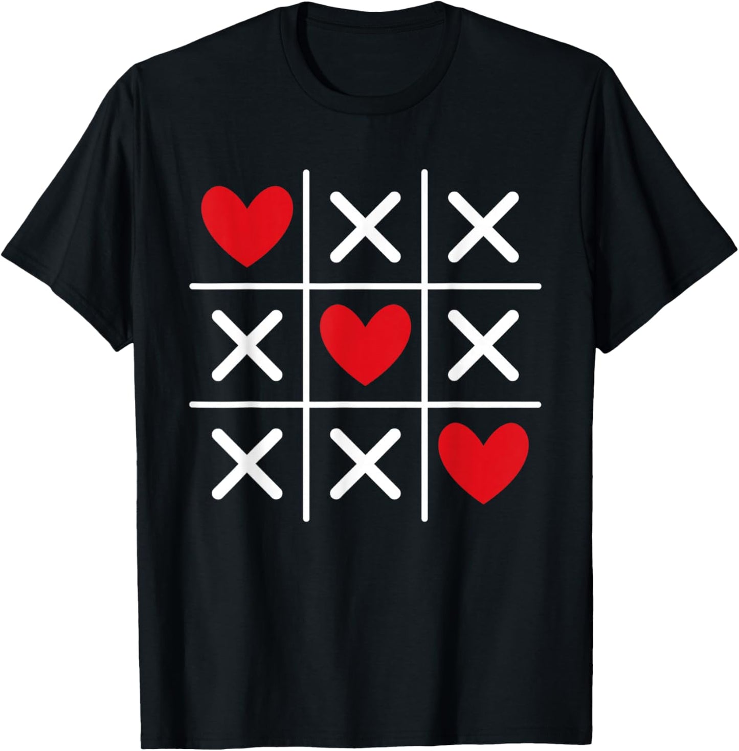 Cute Heart Valentines Day Graphic Love Hearts Boys Girls T-Shirt - T-Shirt | Black