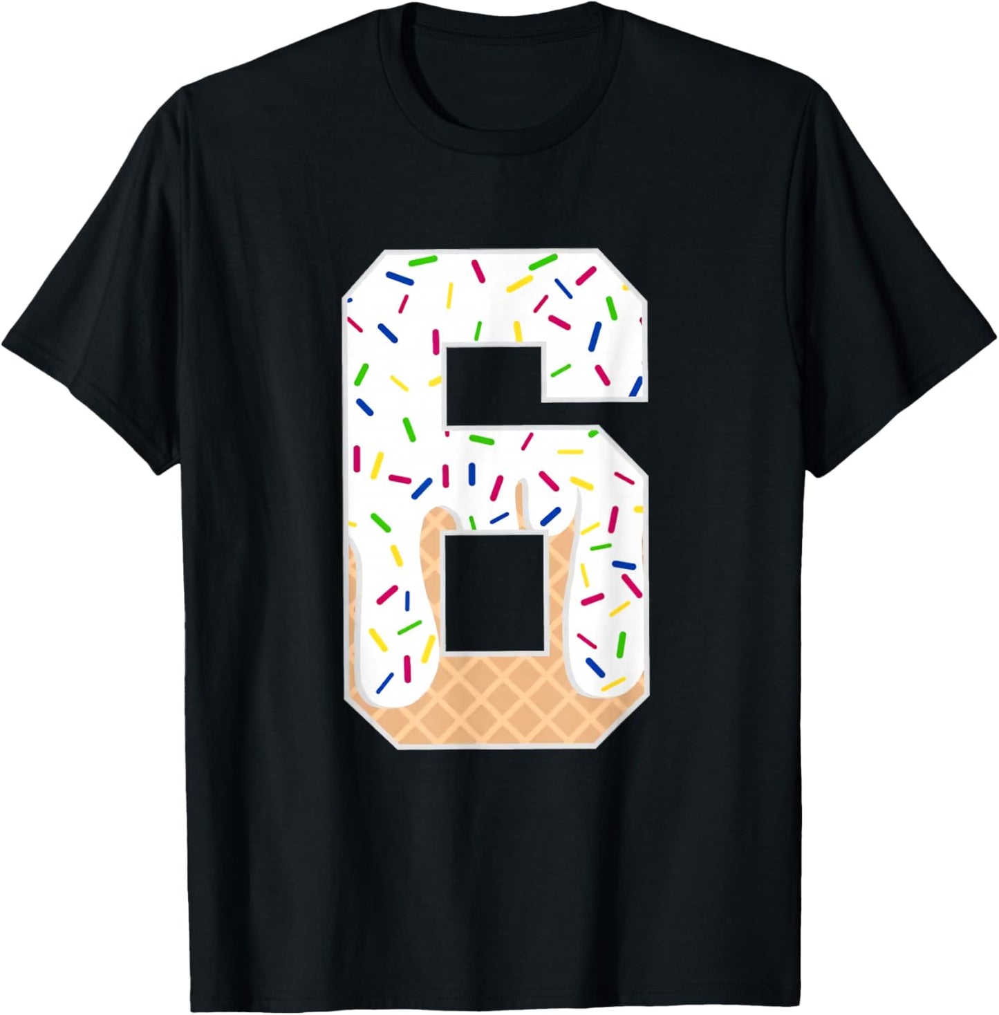 Funny Number 6 Ice Cream Drip 67 Meme Costume Matching Group T-Shirt - T-Shirt | Black