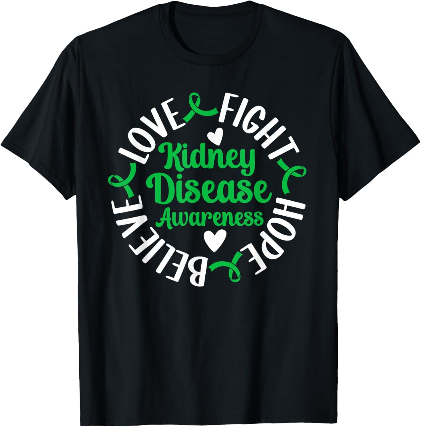 Fight Hope Kidney Disease Awareness Kidney Disease Survivor T-Shirt - T-Shirt | Black