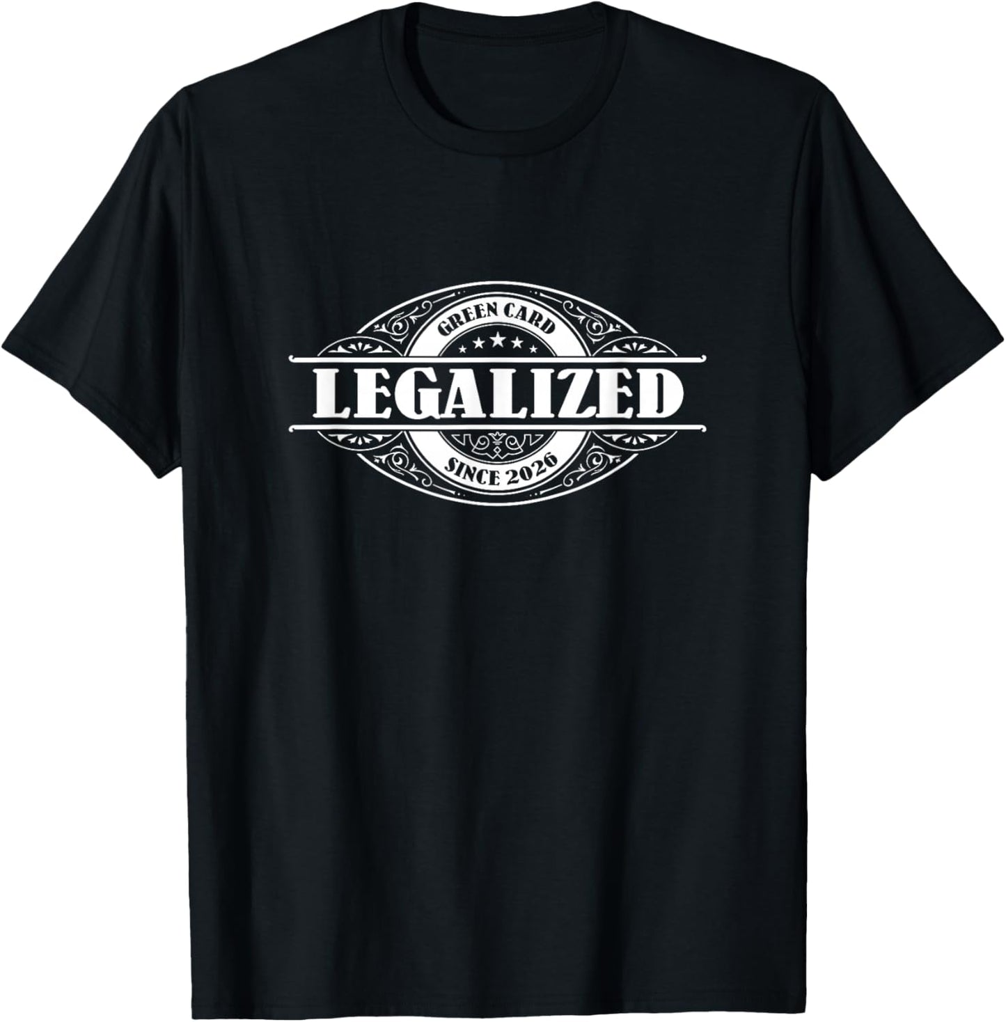 Legalized Since 2026 Green Card Gift, USA Greencard Present T-Shirt - T-Shirt | Black