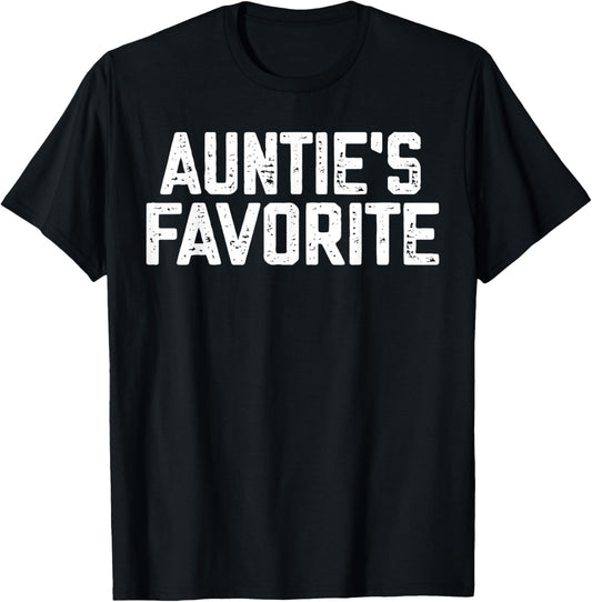 Funny Auntie'ss Favorite Son Daughter I'm Auntie's's T-Shirt - T-Shirt | Black