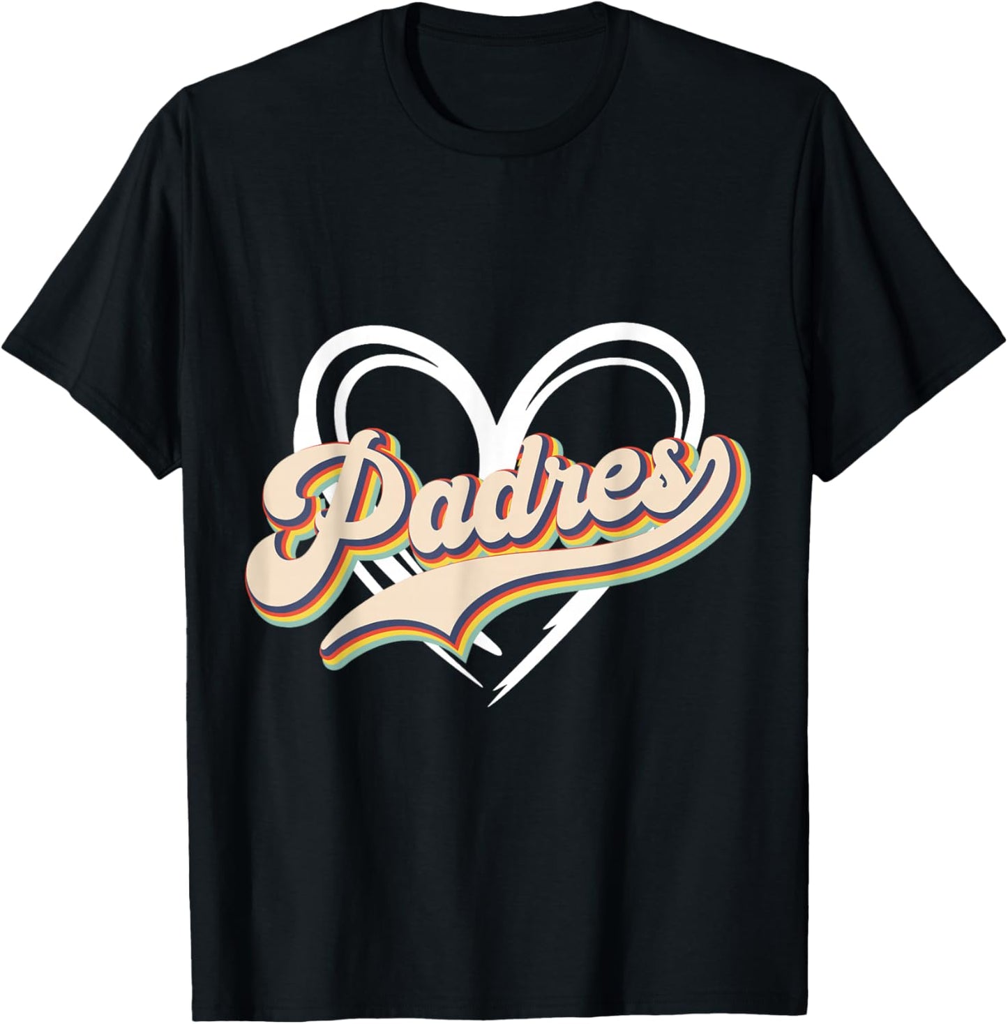 Vintage Padres First Name Padres Personalized Name Groovy T-Shirt - T-Shirt | Black