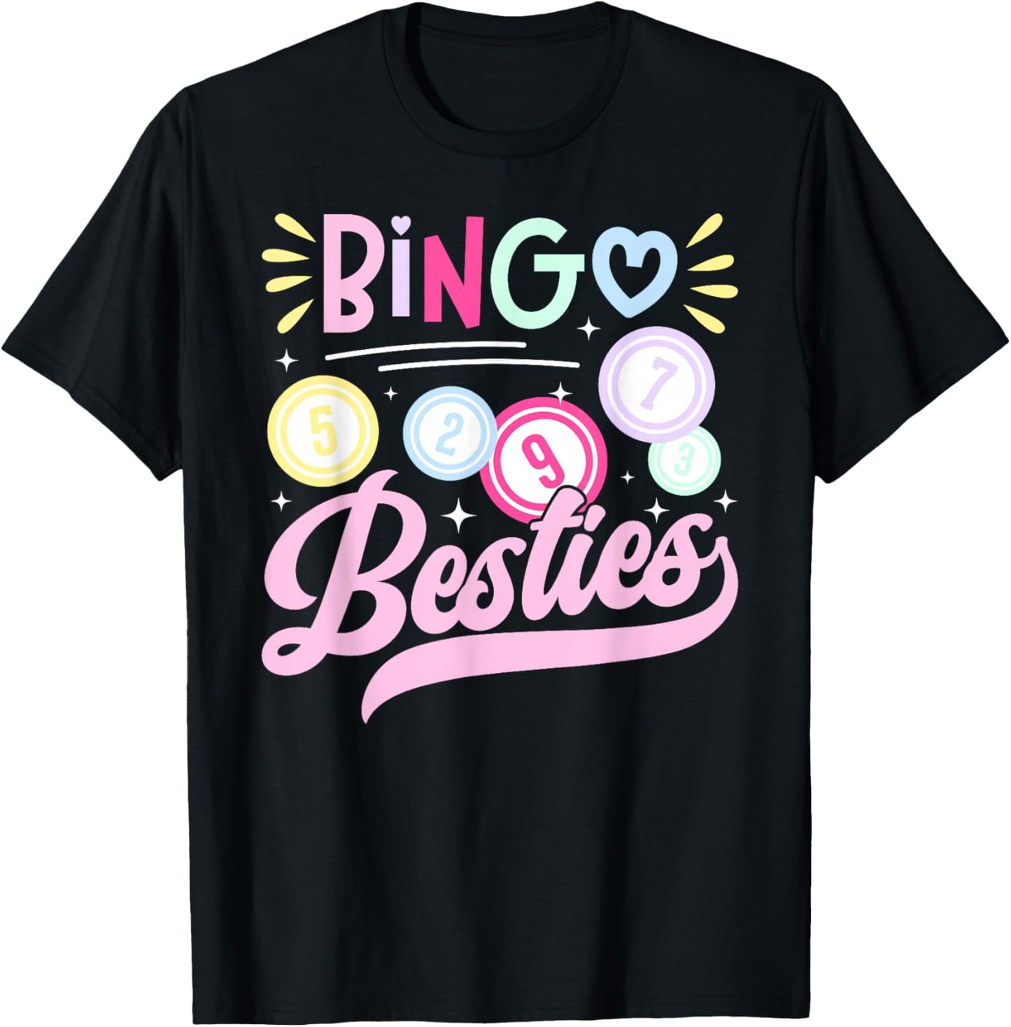 Bingo Besties Bingo Lover Bingo Player Bingo Enthusiasts T-Shirt - T-Shirt | Black