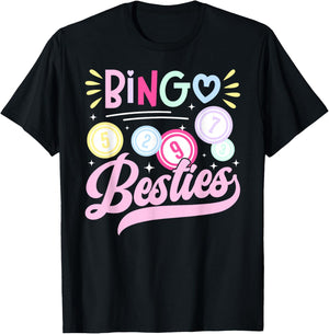 Bingo Besties Bingo Lover Bingo Player Bingo Enthusiasts T-Shirt - T-Shirt | Black