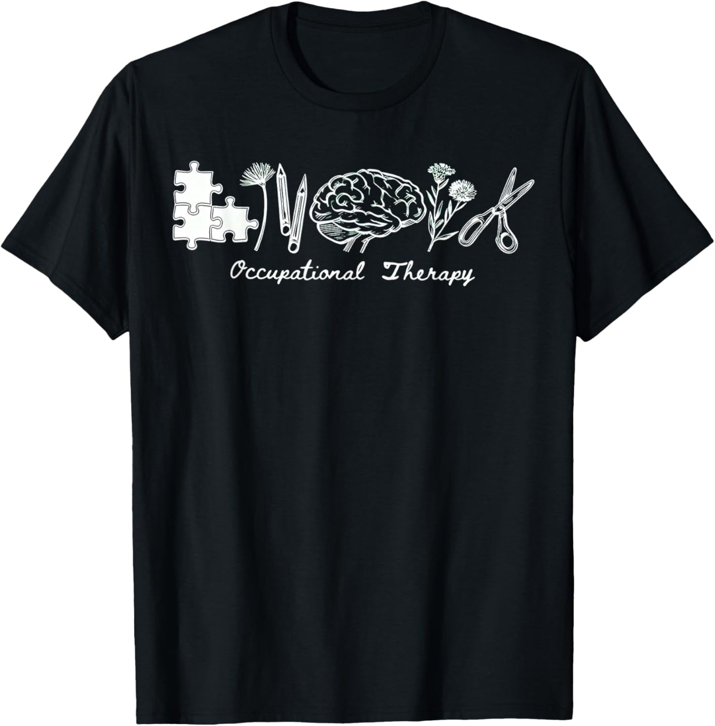 Occupational Therapy Shirt, Brain Puzzle OT , Pediatric T T-Shirt - T-Shirt | Black