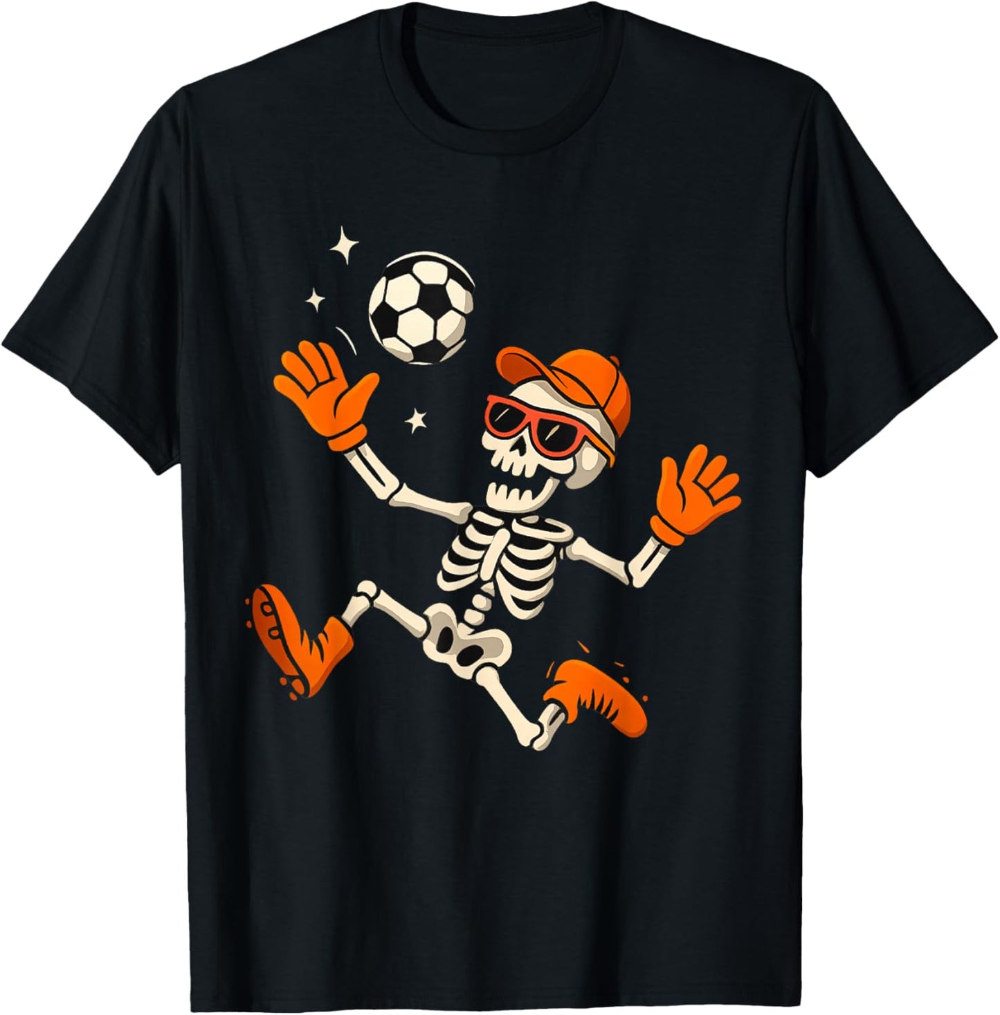Halloween Skeleton Soccer Player Sports Fan Graphic Kids T-Shirt - T-Shirt | Black