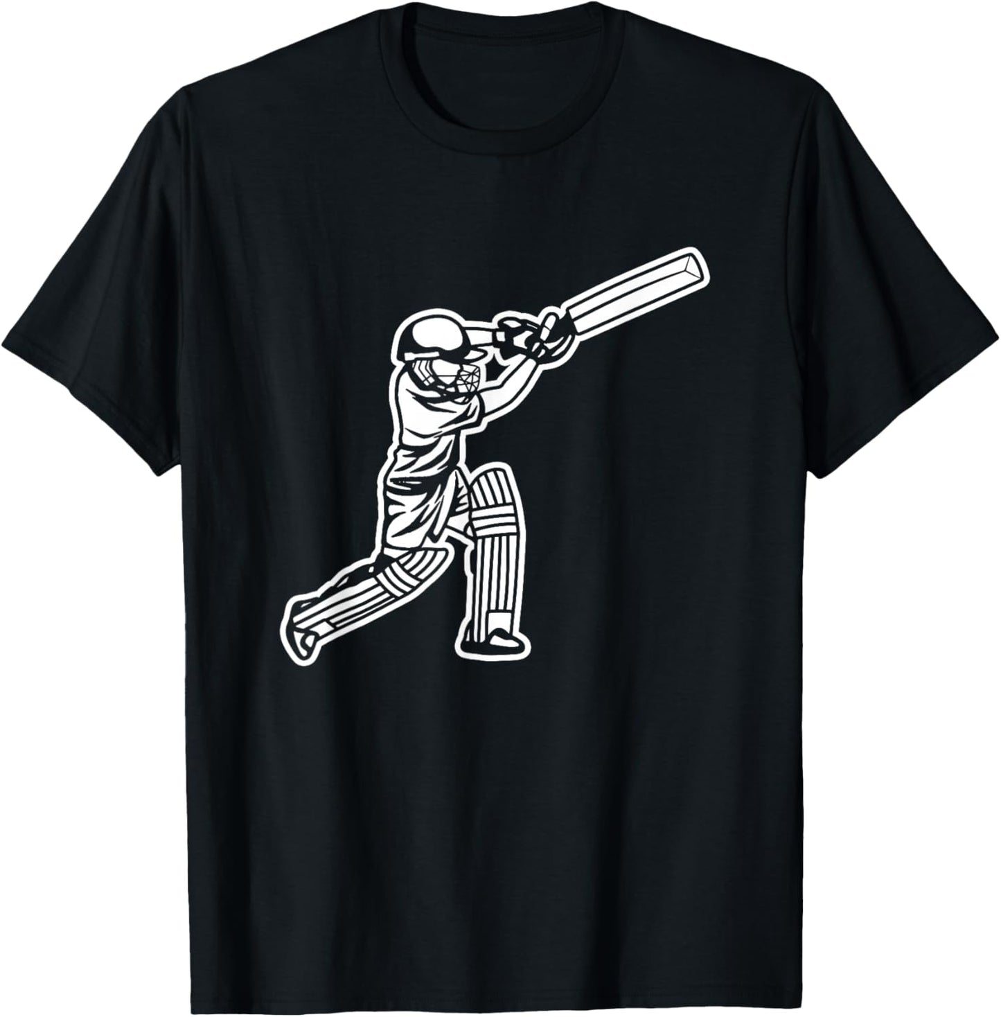 Funny Cricket Boy Cricketer Bat-and-Ball Game T-Shirt - T-Shirt | Black
