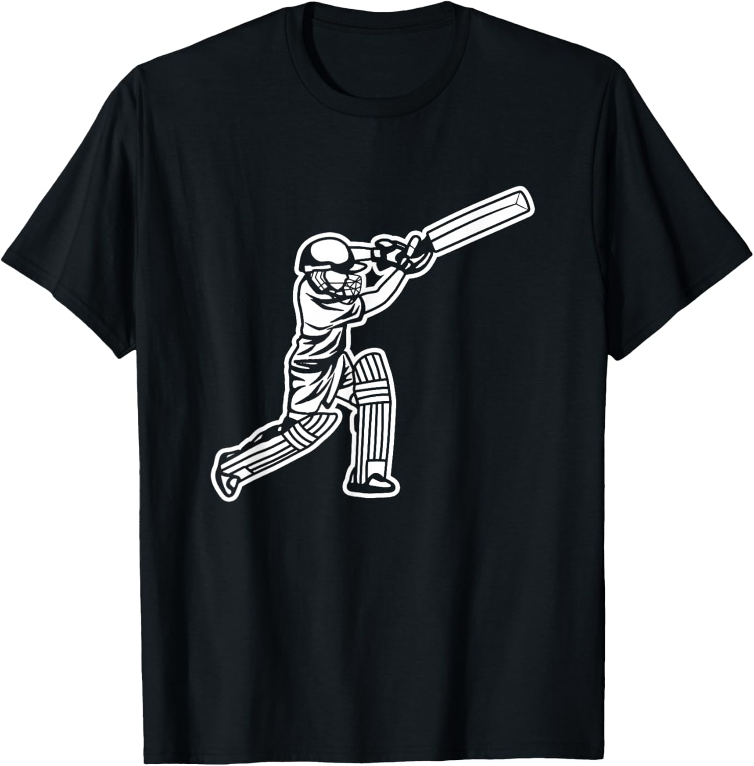 Funny Cricket Boy Cricketer Bat-and-Ball Game T-Shirt - T-Shirt | Black