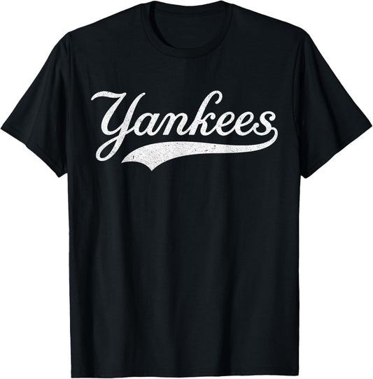 Yankees Vintage Design Retro Style Graphic Men Women Kid T-Shirt - T-Shirt | Black