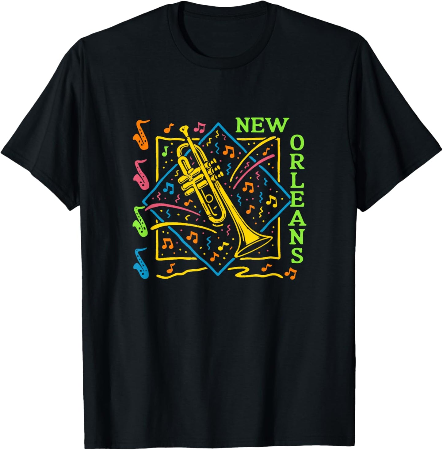 New Orleans Music Souvenirs Graphic T-Shirt - T-Shirt | Black