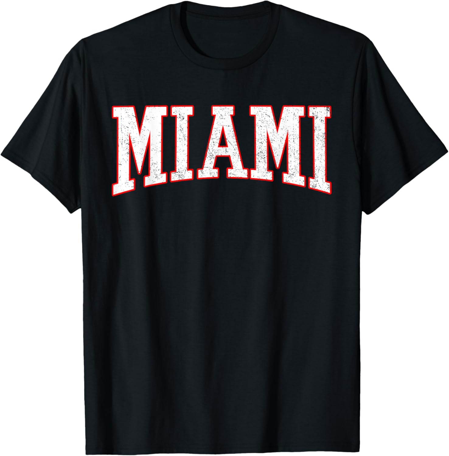 Miami - Throwback Design Print - Classic Vintage Men Women T-Shirt - T-Shirt | Black