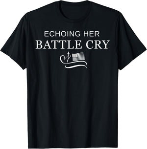Echoing Her Battle Cry USA Flag Christian T-Shirt - T-Shirt | Black