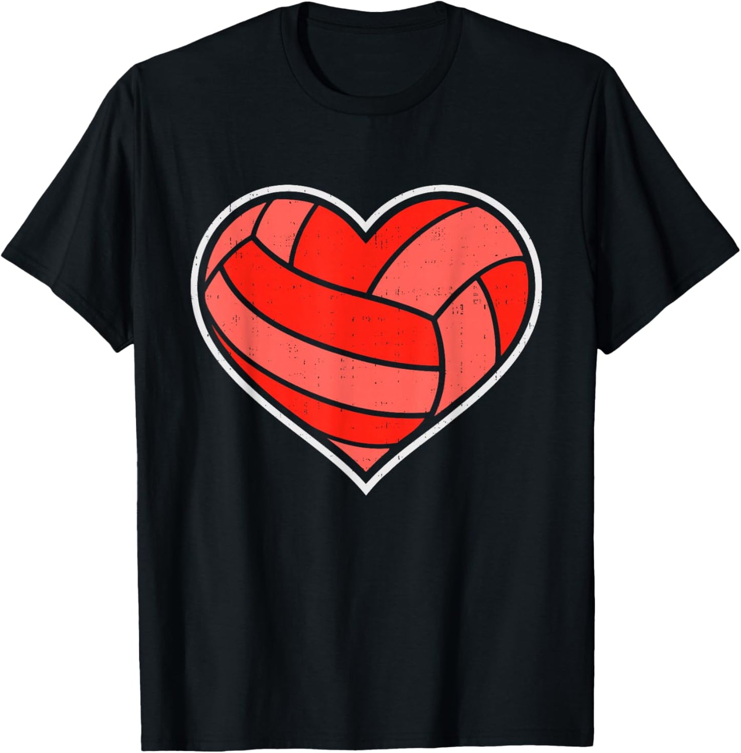 Volleyball Heart Love Sport Valentines Day Men Women Boy Kid T-Shirt - T-Shirt | Black