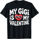 My Gigi is My Valentine Cute Heart Sunglasses Art T-Shirt - T-Shirt | Black