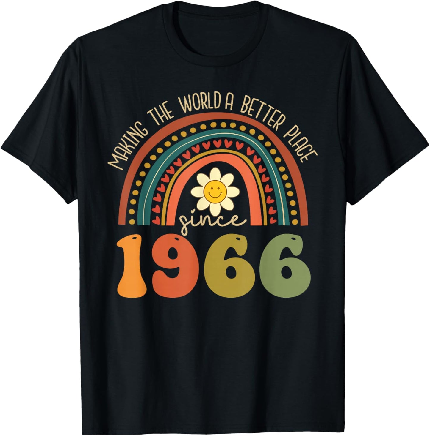 Groovy 60th Birthday 1966 60 Year Old T-Shirt - T-Shirt | Black