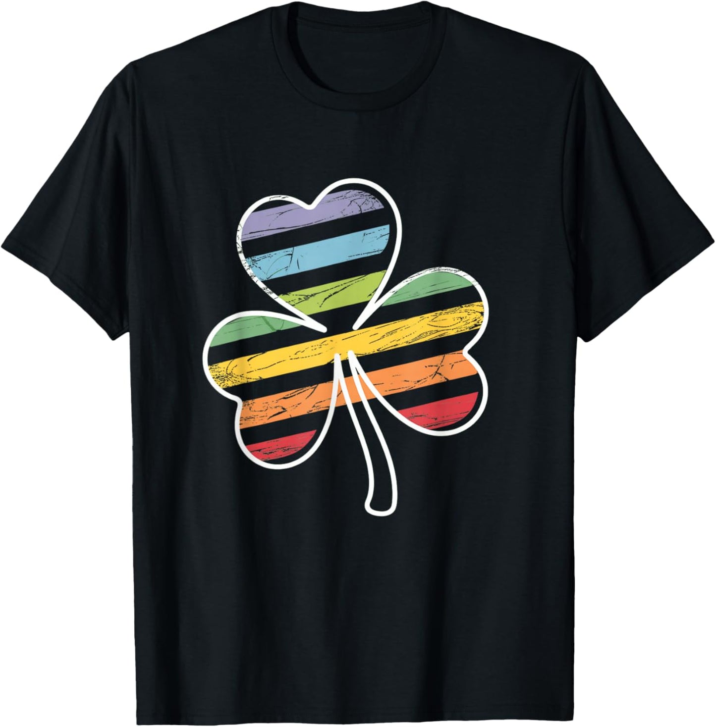 St Patrick's Day Parade Gay Pride Shamrock Pride Flag LGBTQ T-Shirt - T-Shirt | Black