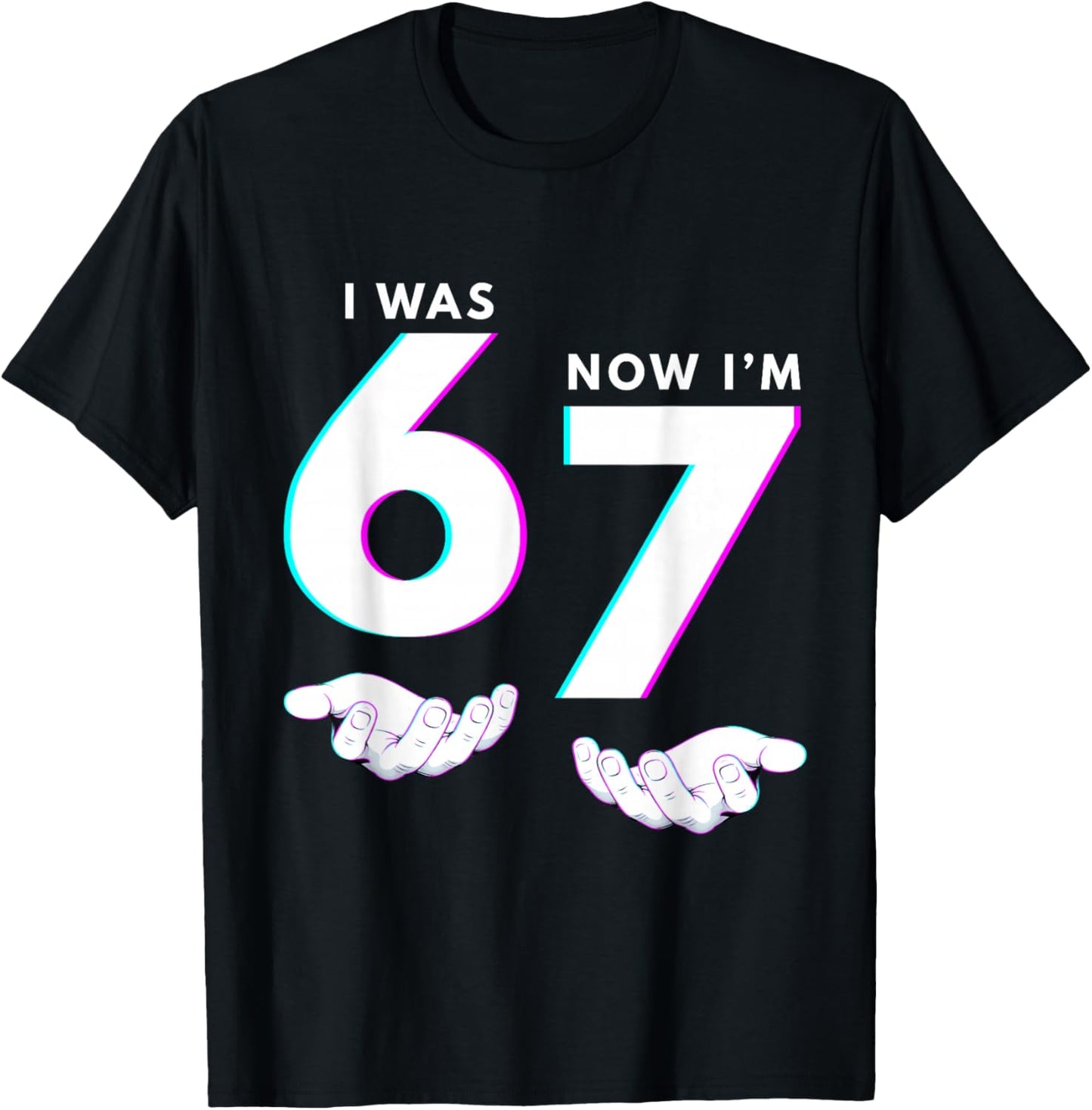 I was 6 Now I'm 7 Girl Boy Kids Six Seven Birthday T-Shirt - T-Shirt | Black