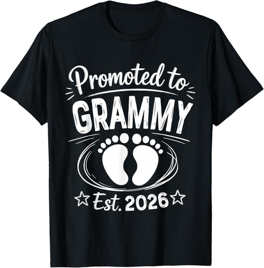 Promoted to Grammy 2026 Retro Grammy 2026 Baby Announcement T-Shirt - T-Shirt | Black