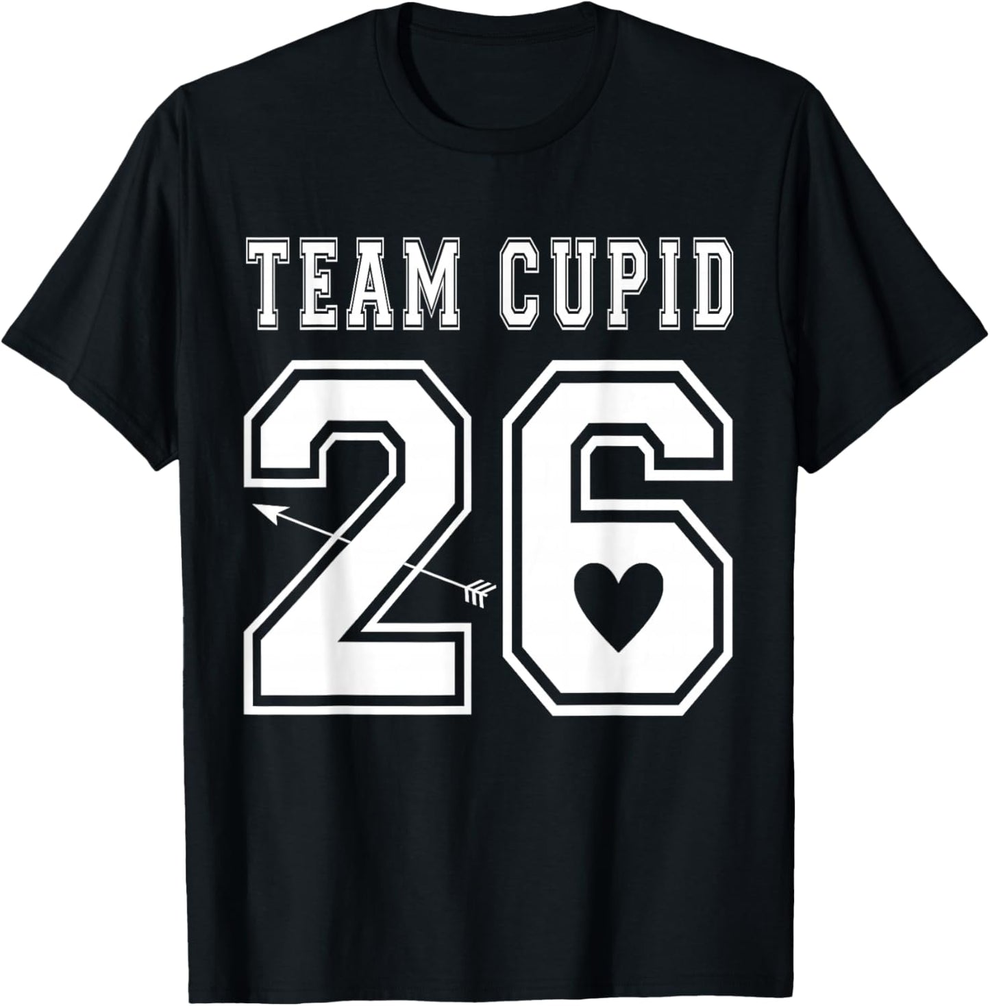 2026 Team Cupid Valentines Day Sports Jersey Style T-Shirt - T-Shirt | Black