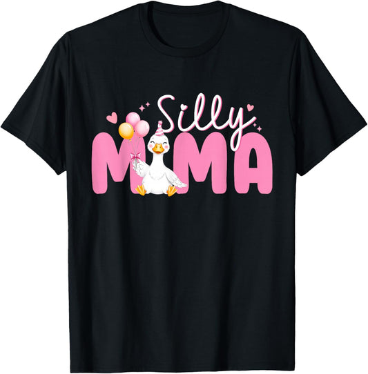 Silly Mama Goose Mama 1st Birthday Family Matching Party T-Shirt - T-Shirt | Black
