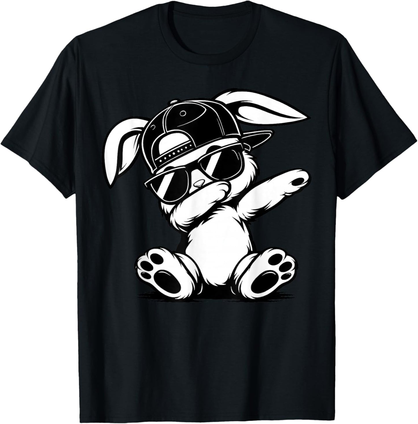 Funny Graphic Meme Dabbing Bunny Women Teens T-Shirt - T-Shirt | Black