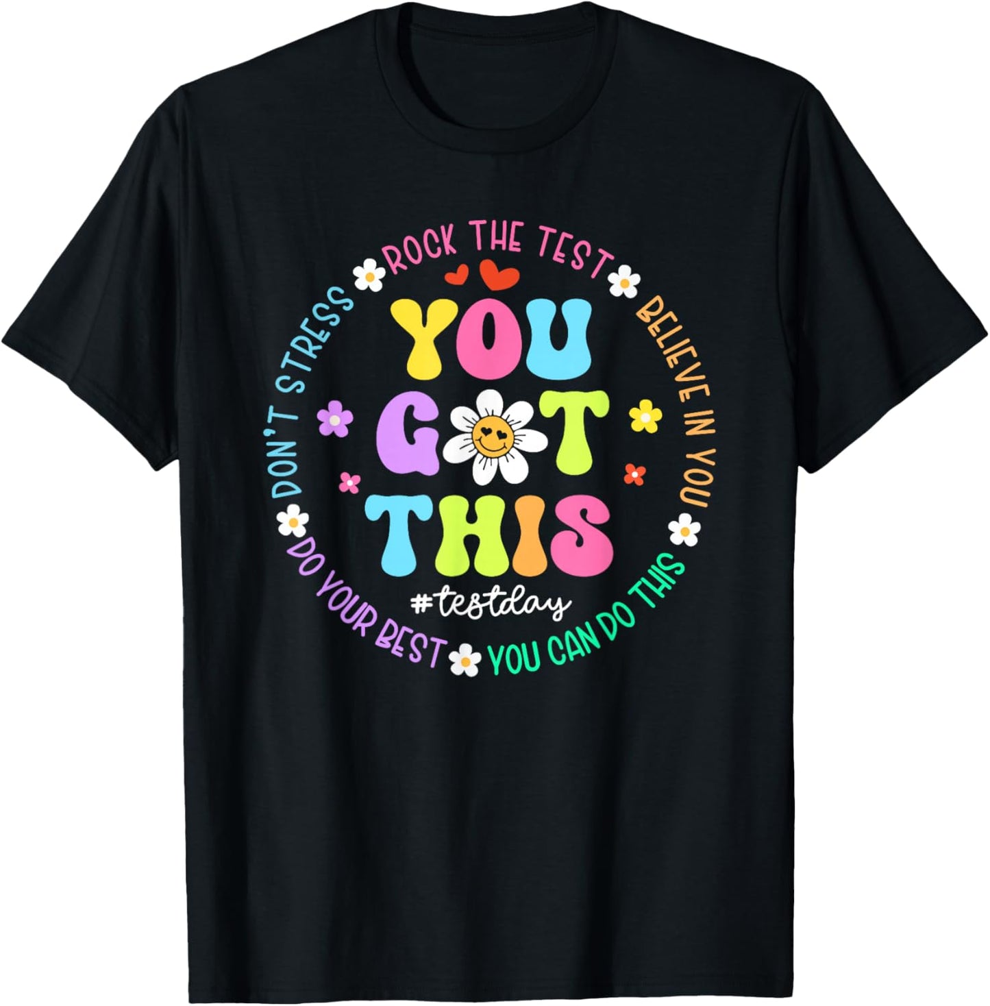 You Got This Don't Stress Rock The Test Test Day Teacher Kid T-Shirt - T-Shirt | Black
