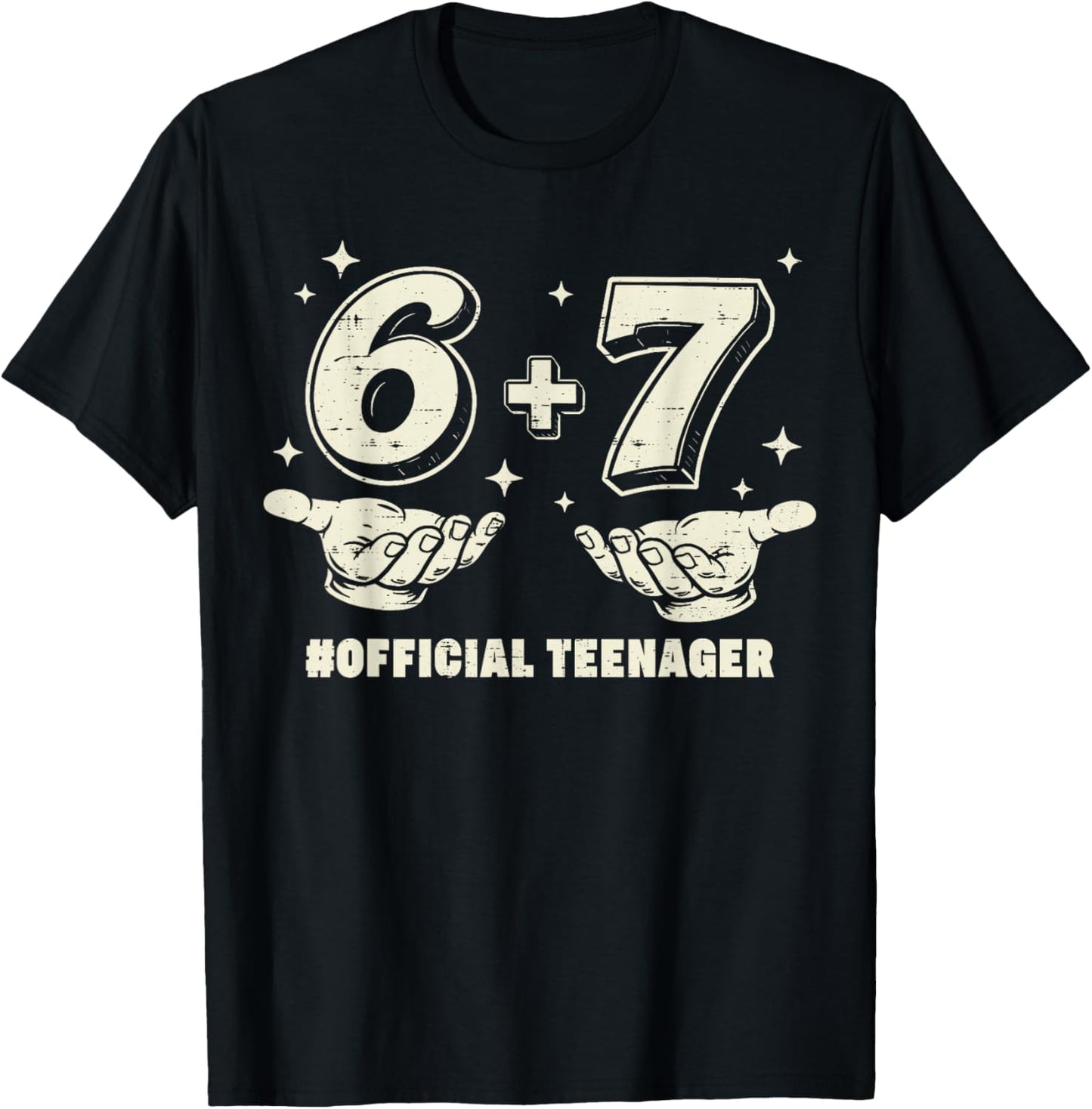 6+7 Official Teenager 13th Birthday 13 Year Old Boys Kids T-Shirt - T-Shirt | Black