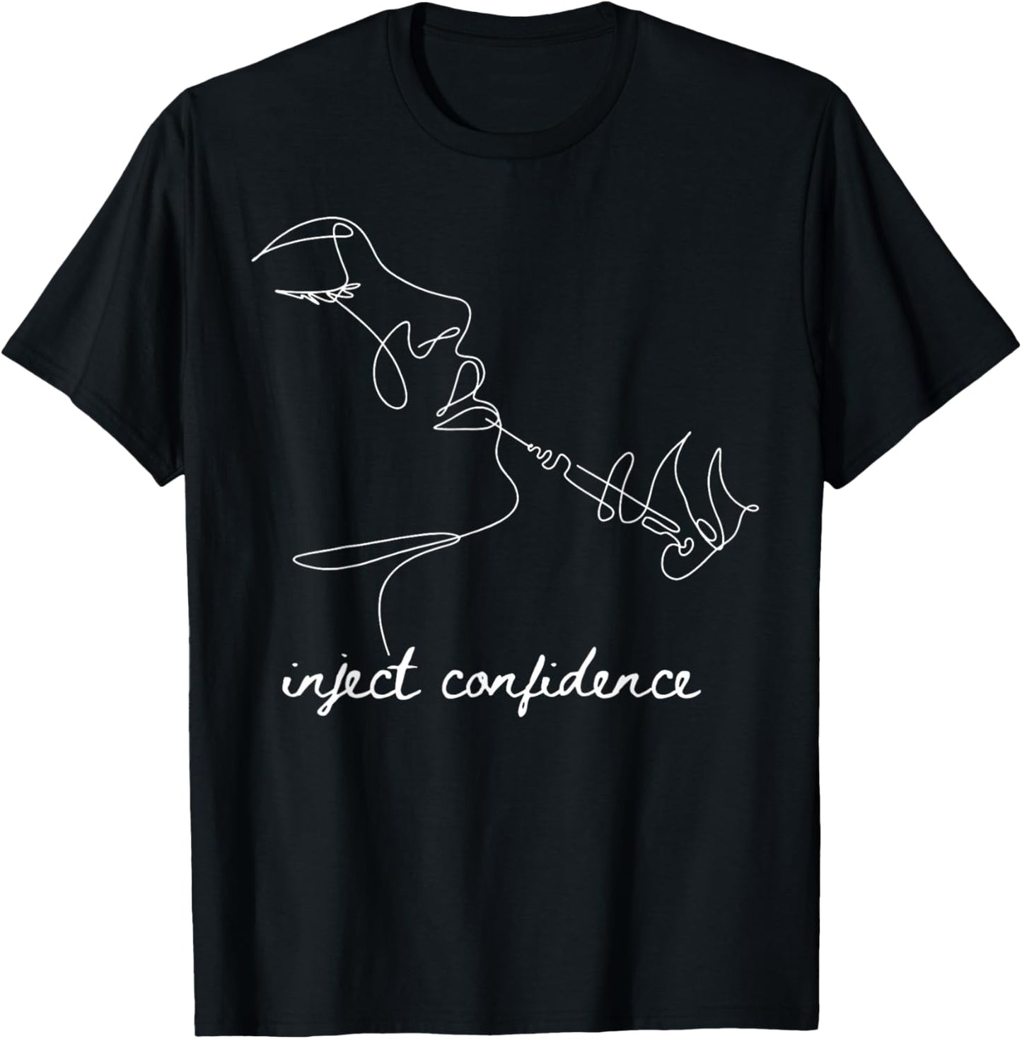 Botox Dealer Line Art Esthetician Skincare Aesthetic Nurse T-Shirt - T-Shirt | Black