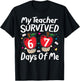 My Teacher Survived 100 Days of Me Funny 6 7 Meme Kids T-Shirt - T-Shirt | Black