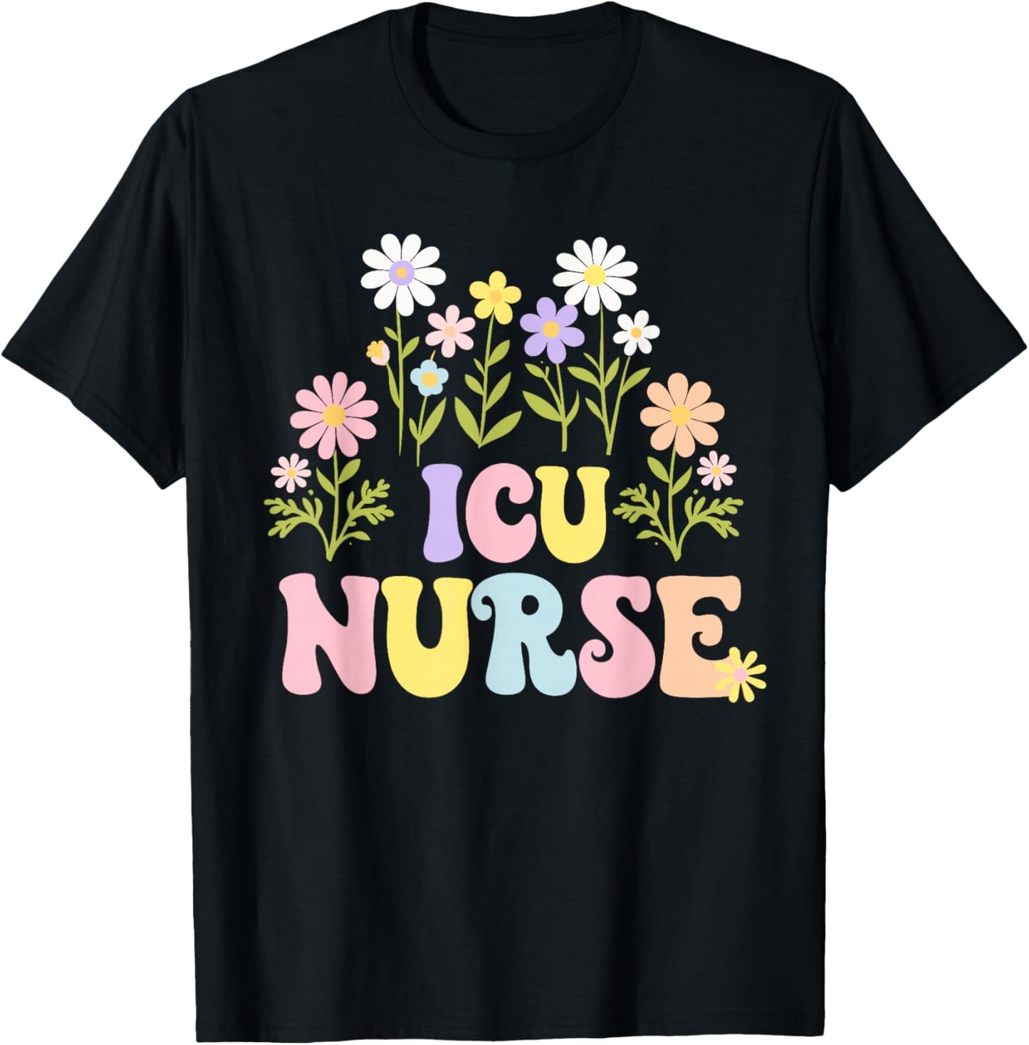 ICU Nurse Cute Nursing ICU T-Shirt - T-Shirt | Black