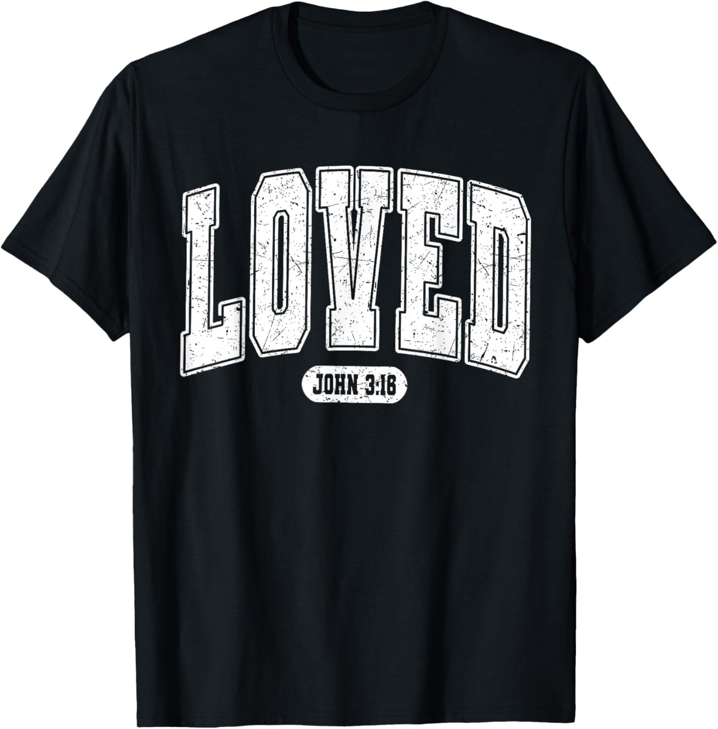 Loved Christian Faith Heart Valentines Day Men Women Kids T-Shirt - T-Shirt | Black