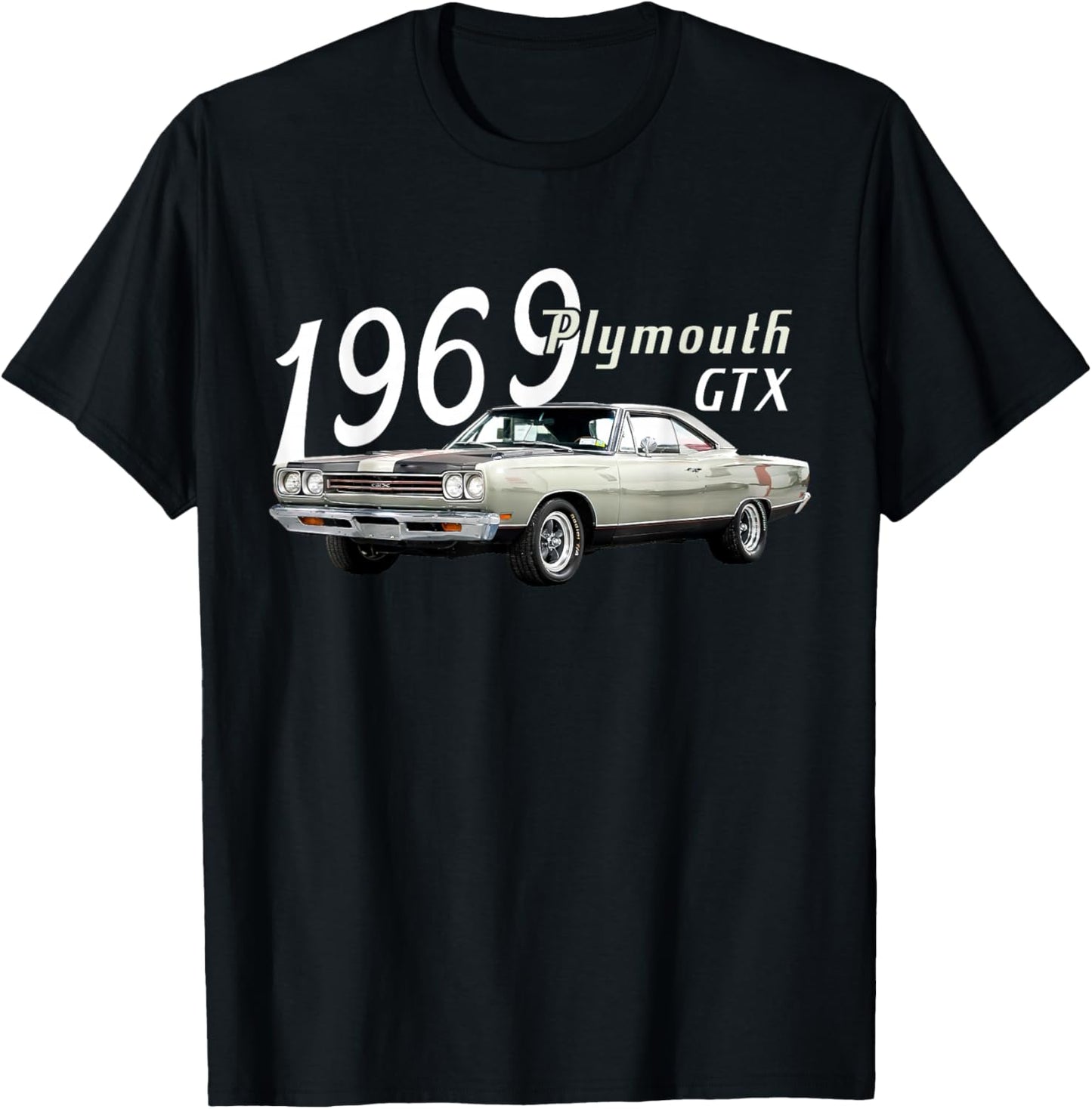 1969 69 GTX Classic Vintage Old Car USA Flag T-Shirt - T-Shirt | Black