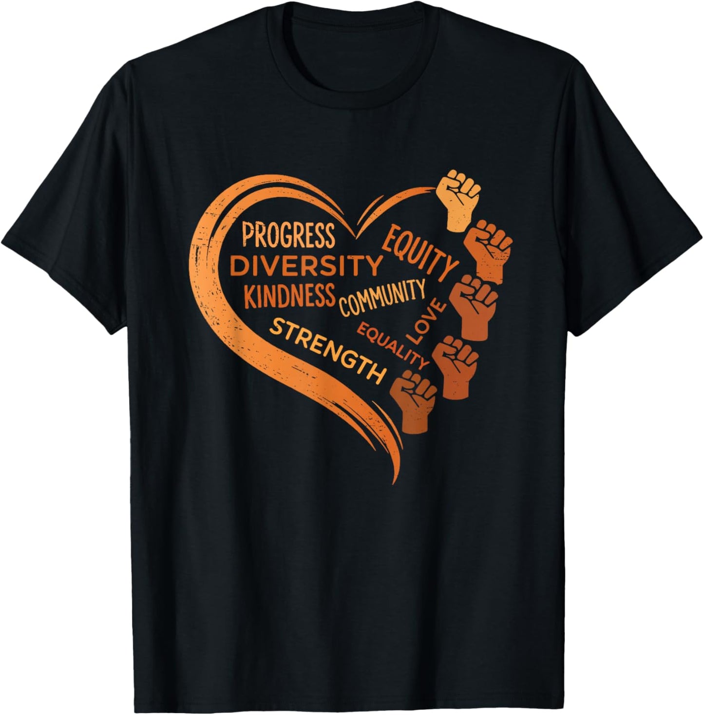 Black History Fists Diversity Equity Unity T-Shirt - T-Shirt | Black