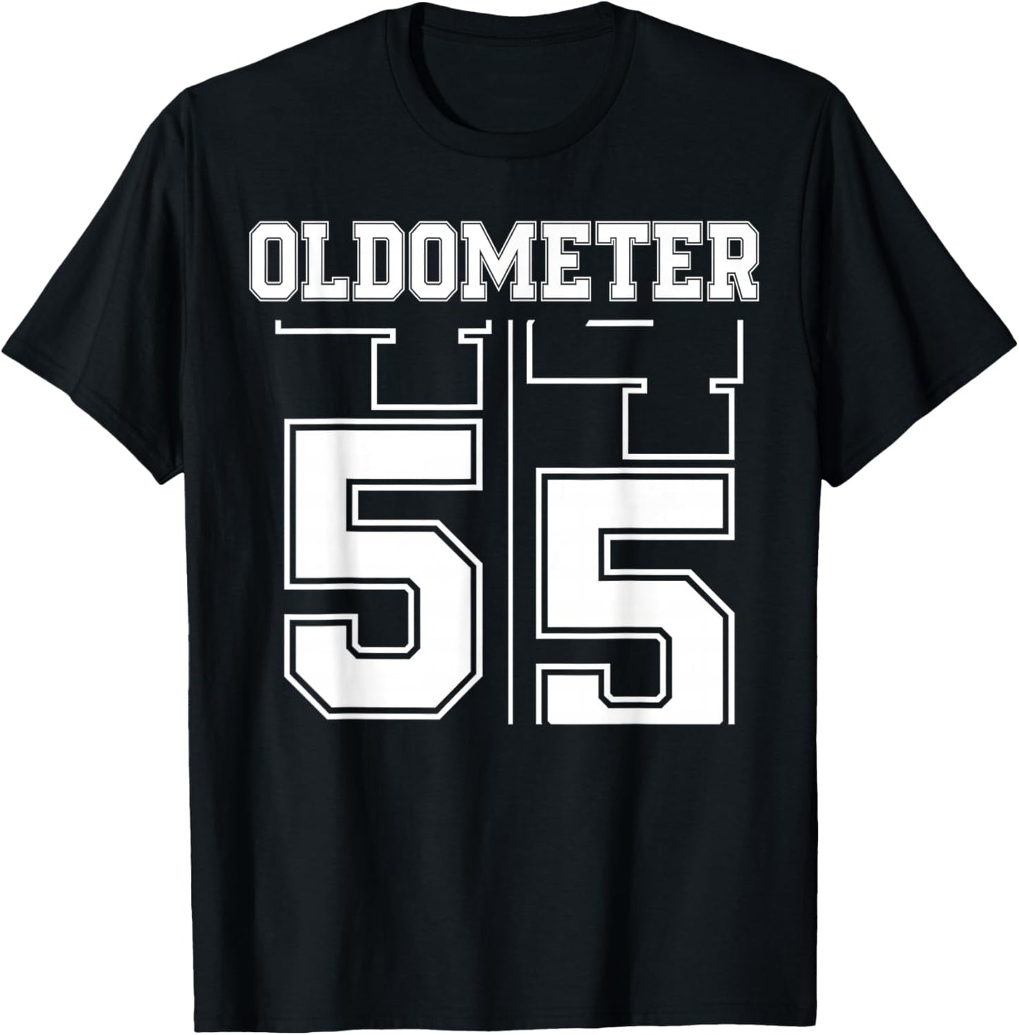 Oldometer 54-55 55th Birthday Sport Text 55 Year Old T-Shirt - T-Shirt | Black