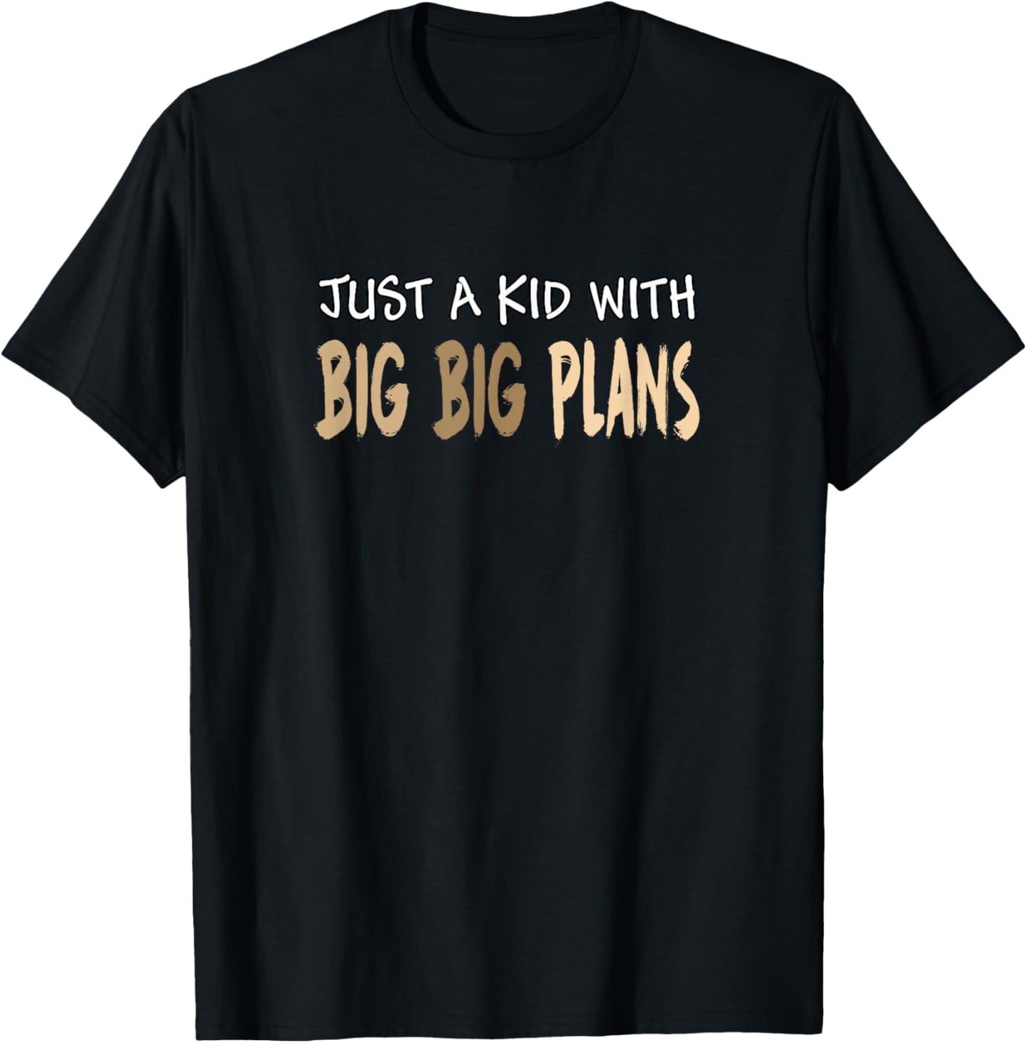 Tan Big Plans Kid Color Graphic T-Shirt - T-Shirt | Black