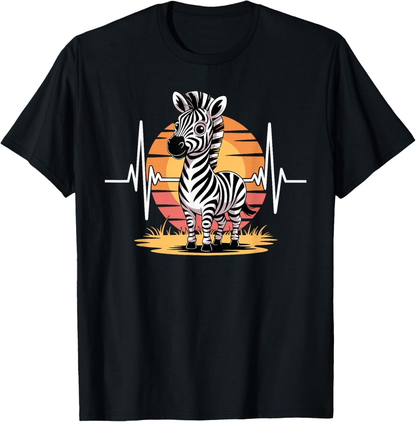 Funny Zebra Art Women Kids Zebra Animal Print Zebra T-Shirt - T-Shirt | Black