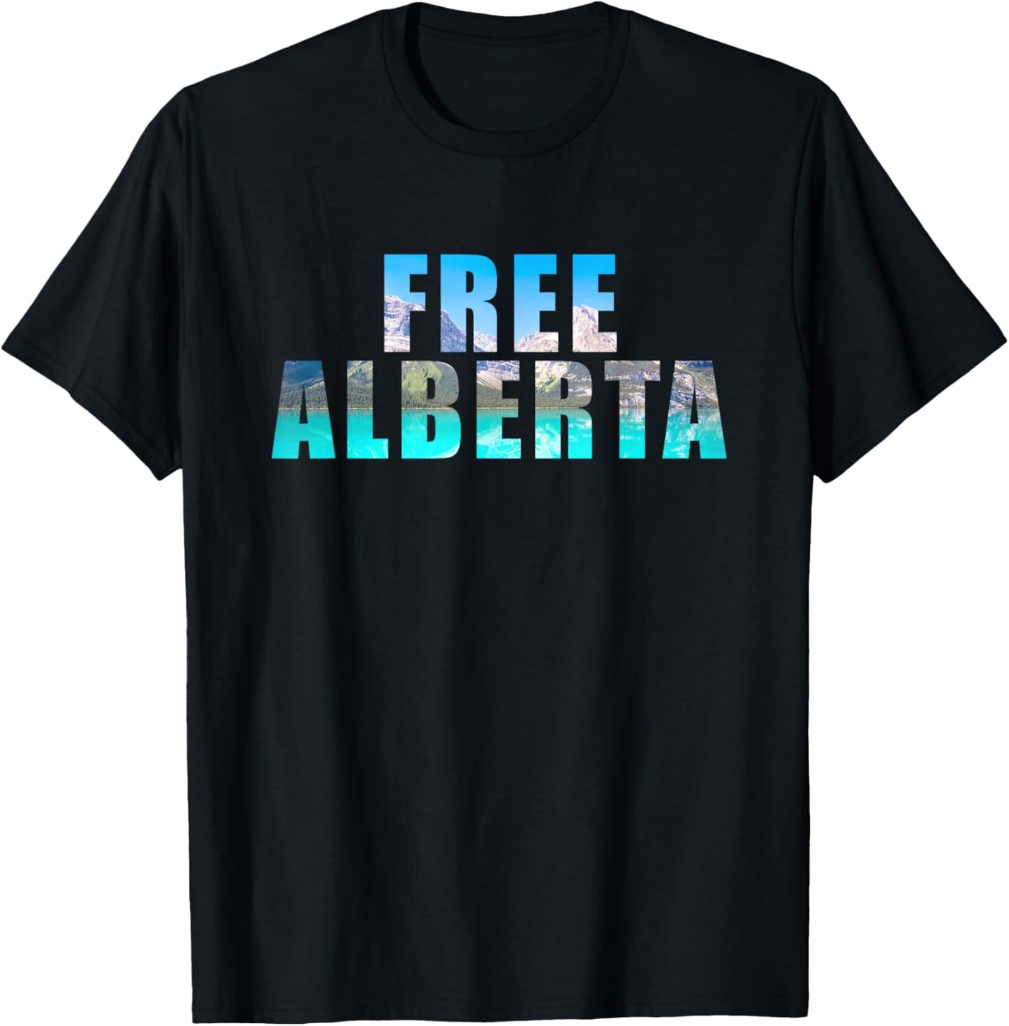 Free Alberta – Independence from Canada 2026 Lake (Black) T-Shirt - T-Shirt | Black