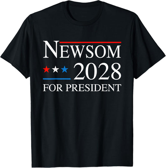Newsom 2028 for President - Newsom 48 Election Campaign T-Shirt - T-Shirt | Black