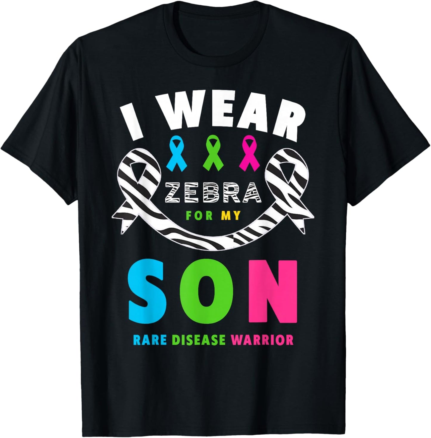 I Wear Zebra for My Son Shirt - Rare Disease Day 2026 T-Shirt - T-Shirt | Black