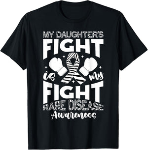 Rare Disease Awareness Daughter Zebra Ribbon T-Shirt - T-Shirt | Black